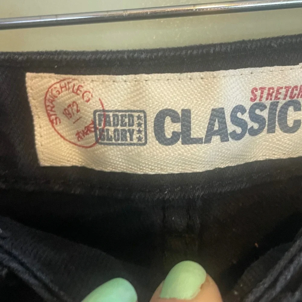 Faded Glory Womens Dark Wash Classic Stretch Straight Denim Jeans Black Size‎ 4P